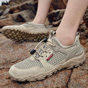 Discover the Ultimate Hiking Companion: Men’s Breathable Leather Mesh Hiking Casual Shoes