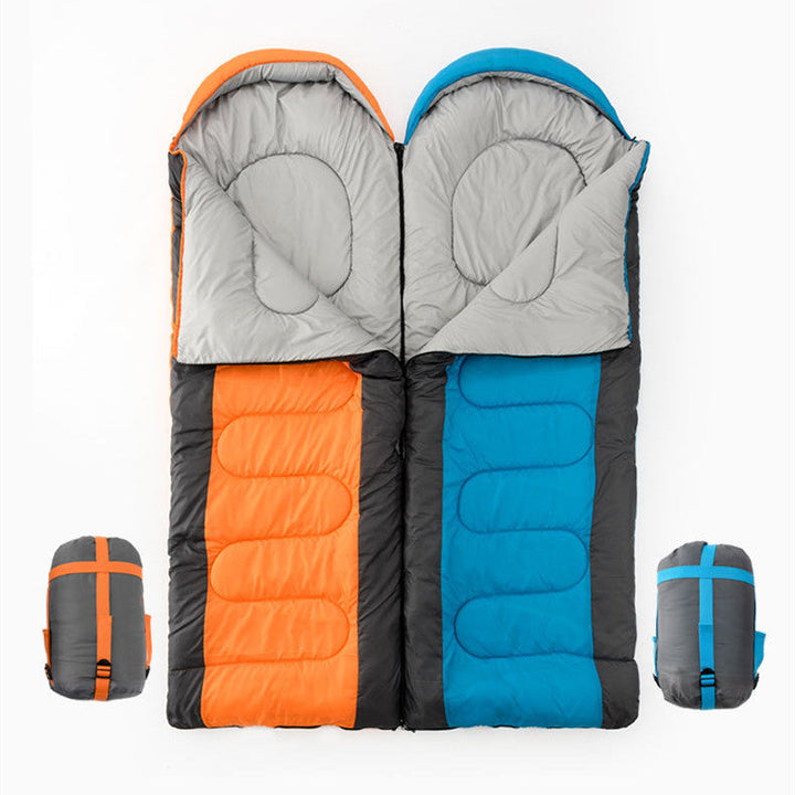 Discover the Comfort of the Outdoor Interlocking Hooded Camping Envelope Sleeping Bag