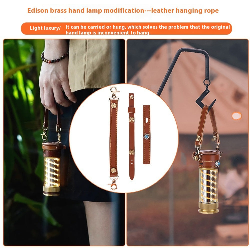 Leather Rope Edison Camping Lantern Set
