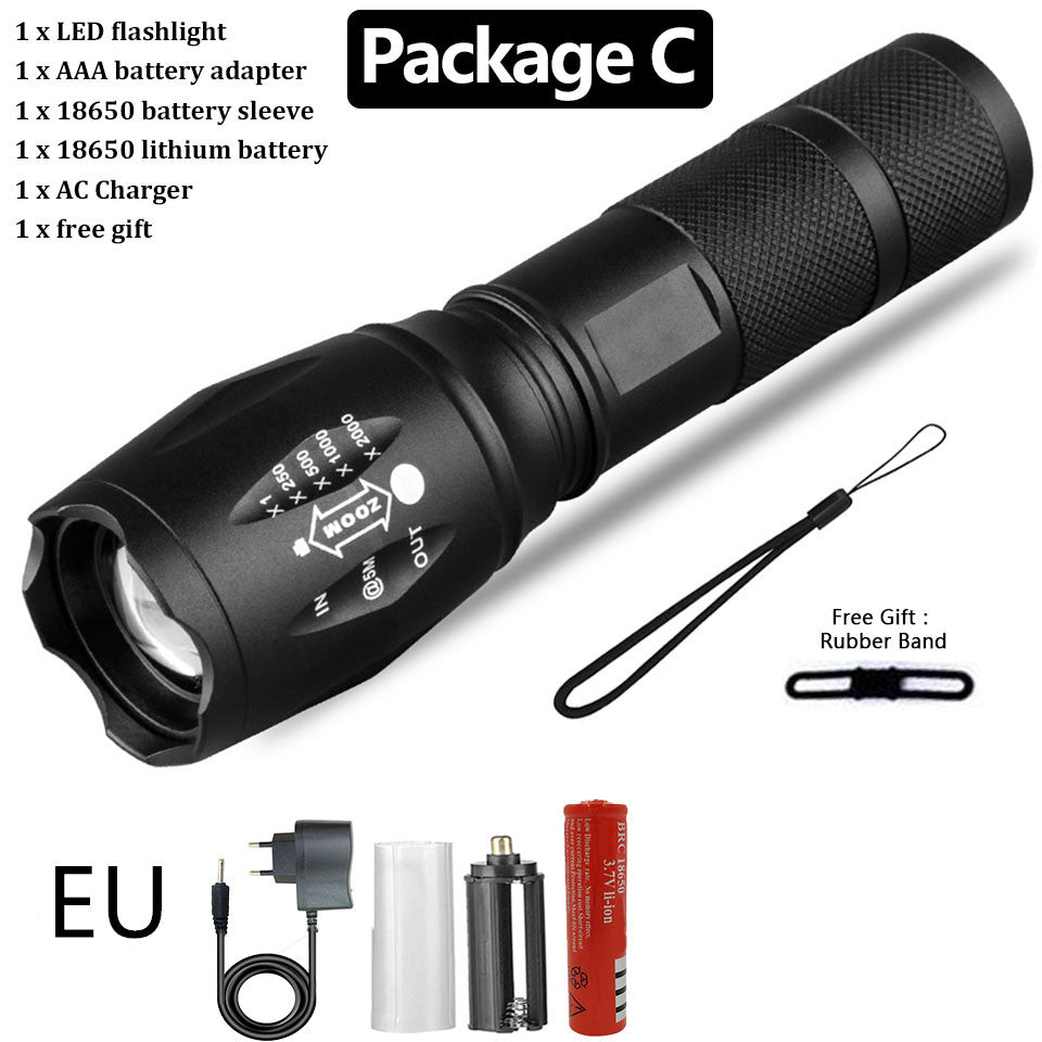 Rechargeable Waterproof Super Bright Tactical Flashlight