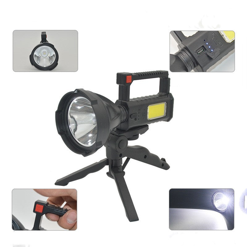 Outdoor Camping Flashlight With Bracket Searchlight COB Light
