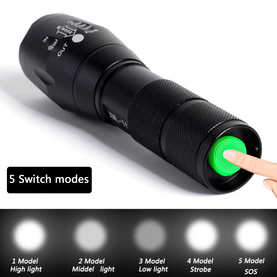 Rechargeable Waterproof Super Bright Tactical Flashlight