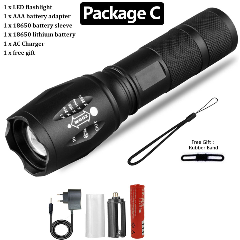 Rechargeable Waterproof Super Bright Tactical Flashlight