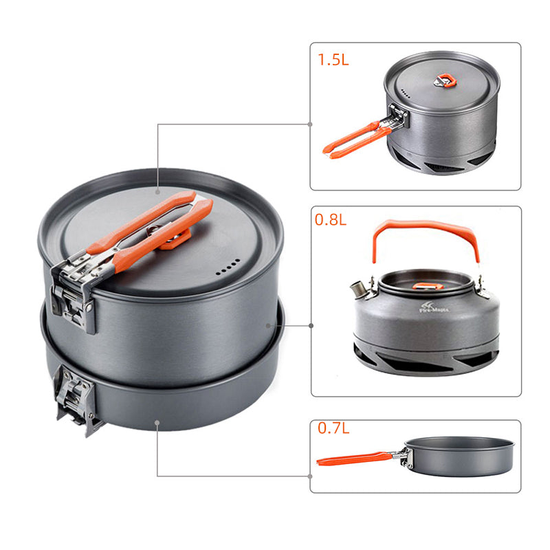 Portable Outdoor Camping Picnic Cookware Set Heat Resistant Set