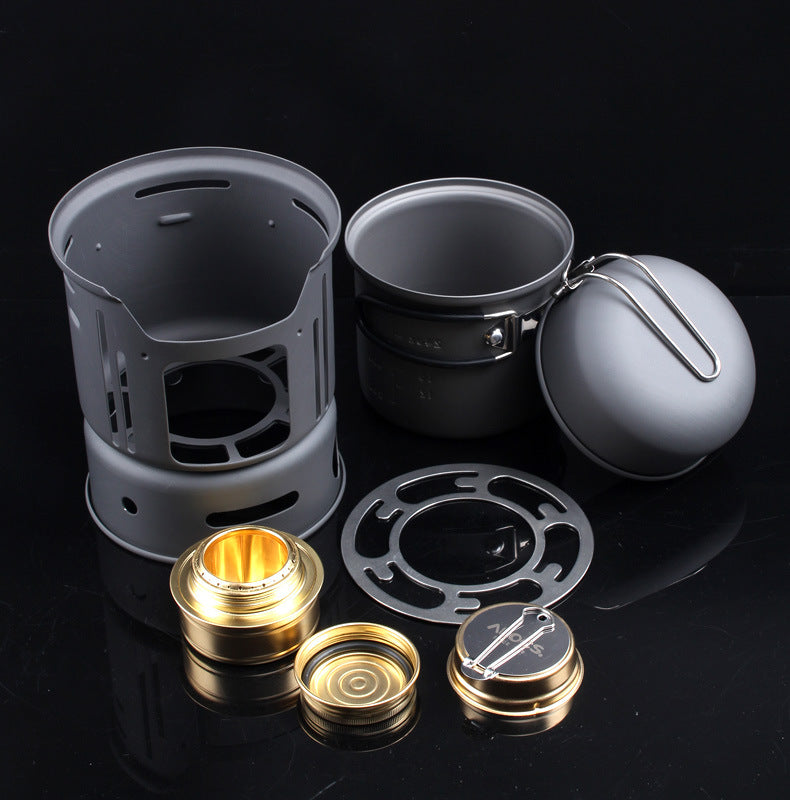 Aluminium Alloy Camping Cookware Set 7 Piece For 1-2 Person