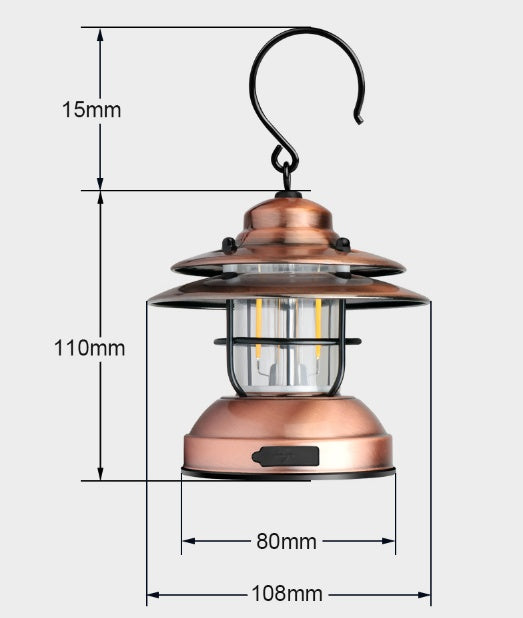 Retro Outdoor Camping USB Rechargeable Lantern Tent Light L-088