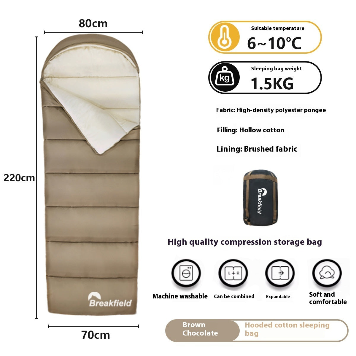 Waterproof Thickened Cotton Four-Season Sleeping Bag