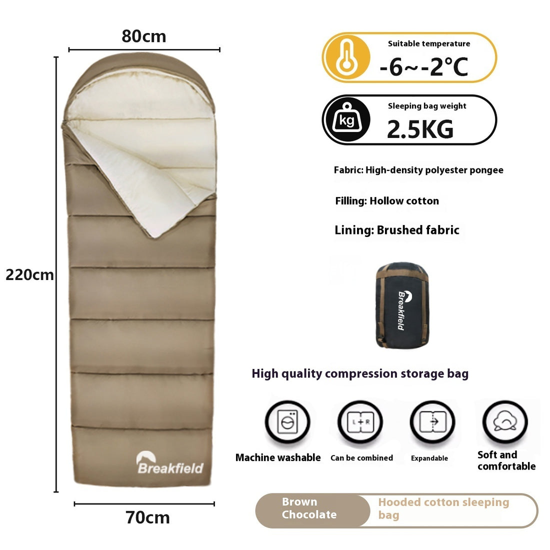 Waterproof Thickened Cotton Four-Season Sleeping Bag
