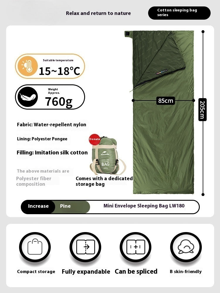 Summer Lightweight Envelope Camping Sleeping Bag
