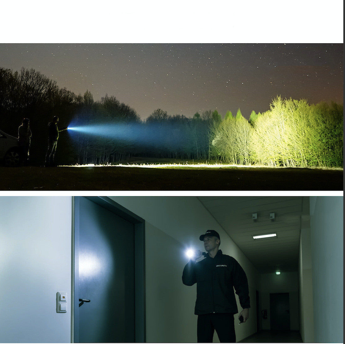 USB Rechargeable Waterproof Long-Range Compass Flashlight