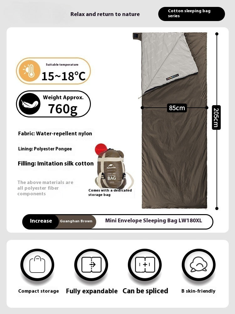 Summer Lightweight Envelope Camping Sleeping Bag