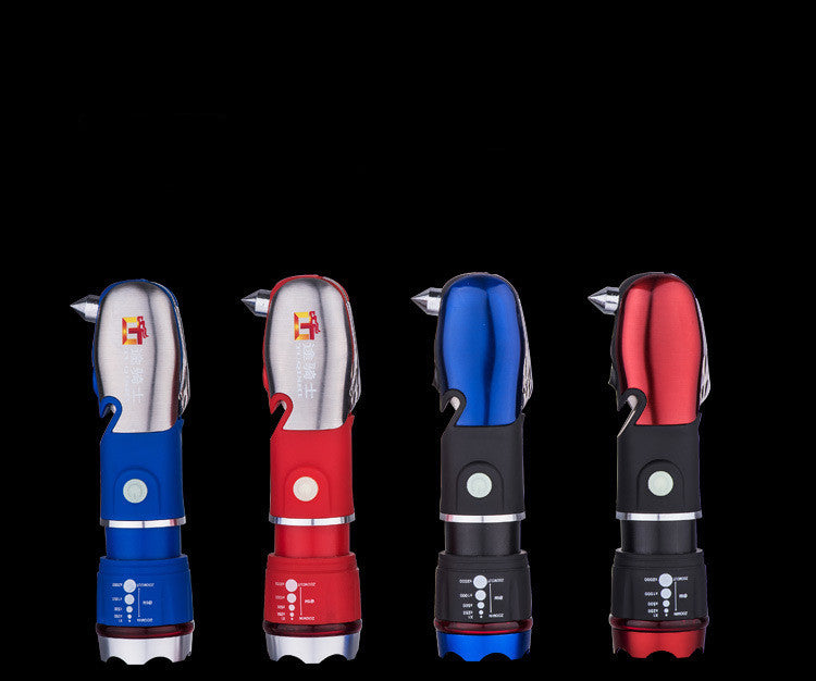 Multi-Function LED Camping Flashlight Escape Hammer