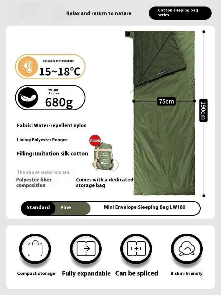 Summer Lightweight Envelope Camping Sleeping Bag