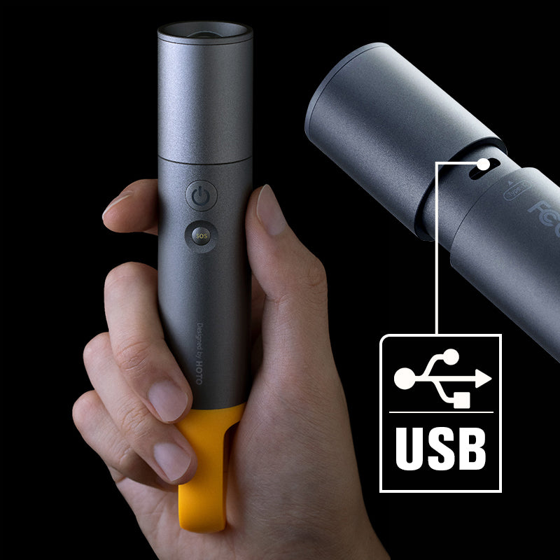 High-Lumen Zoom Camping Flashlight Long Battery Life