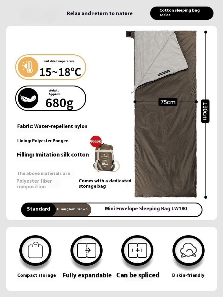 Summer Lightweight Envelope Camping Sleeping Bag