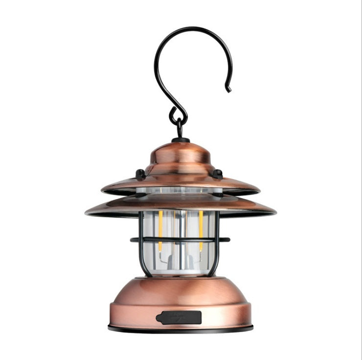 Retro Outdoor Camping USB Rechargeable Lantern Tent Light L-088