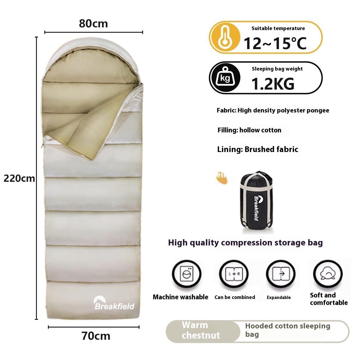 Waterproof Thickened Cotton Four-Season Sleeping Bag