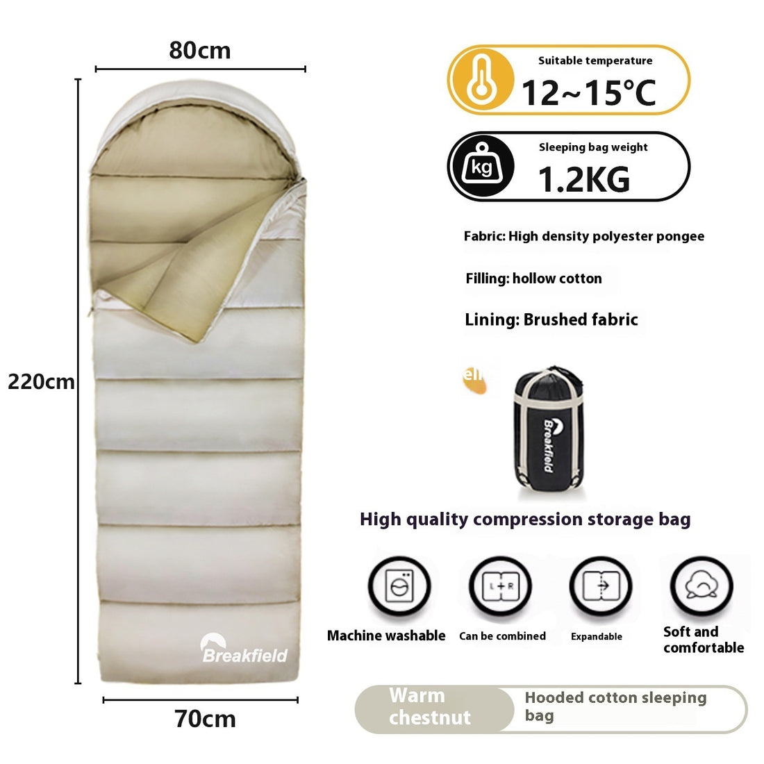 Waterproof Thickened Cotton Four-Season Sleeping Bag