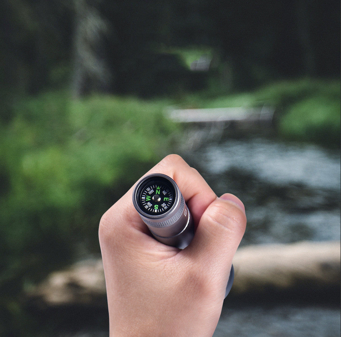 USB Rechargeable Waterproof Long-Range Compass Flashlight