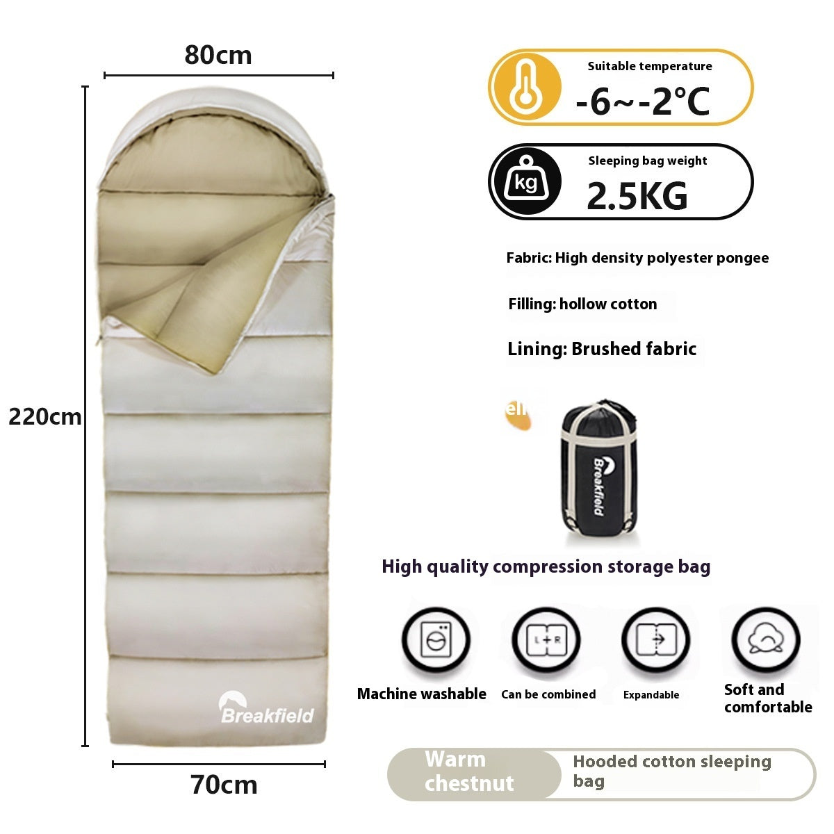 Waterproof Thickened Cotton Four-Season Sleeping Bag
