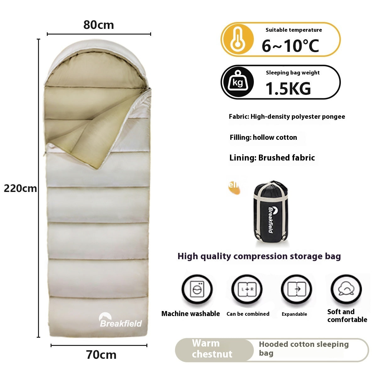 Waterproof Thickened Cotton Four-Season Sleeping Bag