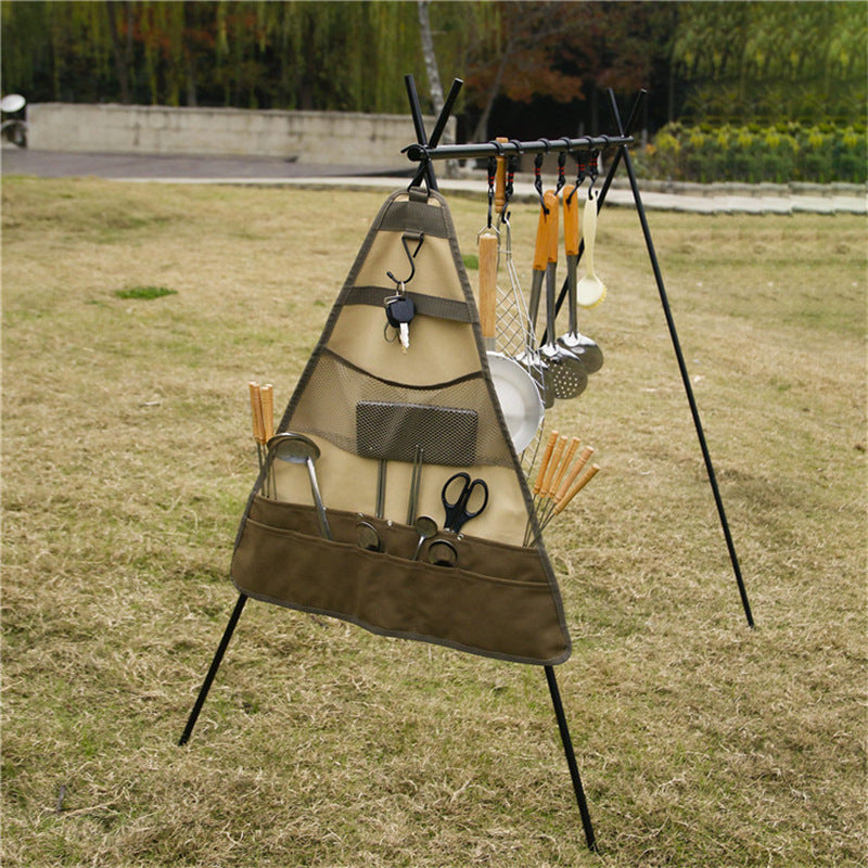 Camping Tableware Set With Foldable Hanging Bag Spatula Spoon
